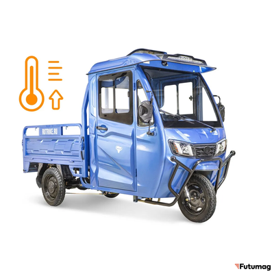 Грузовой электротрицикл Rutrike КАРГО Кабина обогрев 1500 60V1000W синий