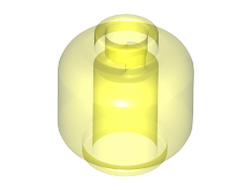 Minifigure, Head Plain - Vented Stud, Trans-Neon Green (28621 / 6168672)
