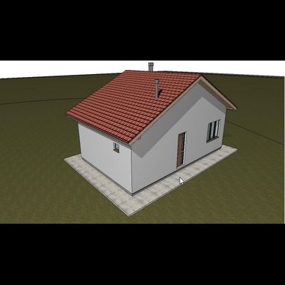 Одноэтажный дом с двумя спальнями 42м² (S55)