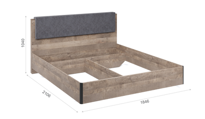 Кровать Стокгольм, гранж песочный/железный камень, разный размер