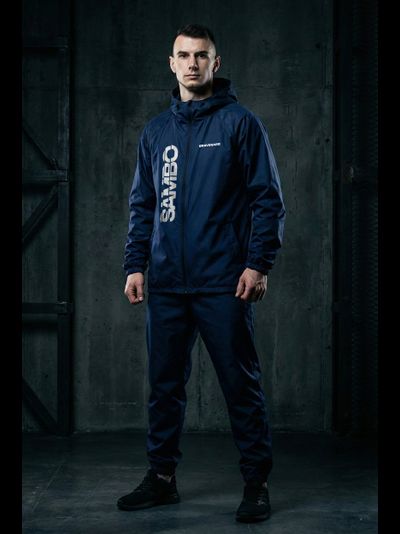 Ветрозащитный костюм самбо на молнии  BRAVEGARD ПОБЕДА темно-синий