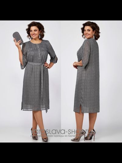 Шифоновое платье серого цвета