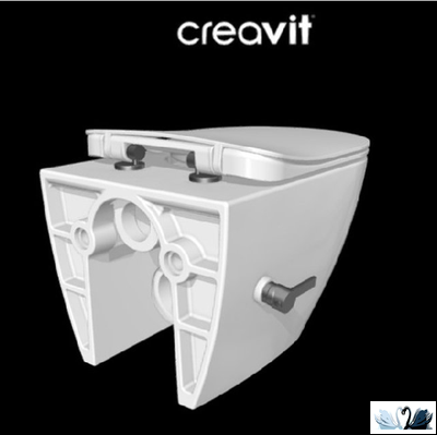 Унитаз Creavit Free FE320-34CB00E-0002 с биде, со смесителем. Круглая форма, подвесная, скрытый крепеж.