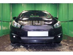 Защита радиатора KIA Ceed II 2015-2018 chrome верх (Comfort, Classic)