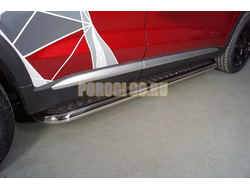 Пороги с площадкой 60,3 мм ТСС для Changan CS75 plus 2WD 1.5T 2023-