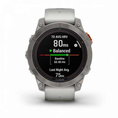 Умные часы Garmin Fenix 7 Pro Sapphire Solar титановый серый с серо-оранжевым ремешком 010-02777-20