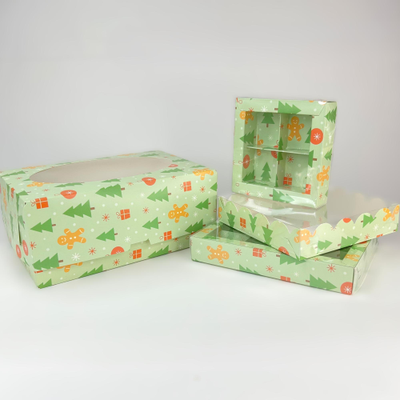 Коробка на 6 капкейков с/о (НГ пряники), 235*160*100мм