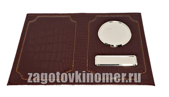 Обложка из натуральной кожи &quot;КРОКОДИЛ&quot; в комплекте с линзами(красная кожа)