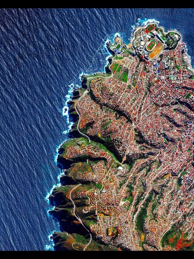 Картина обогреватель, спутниковое фото Вальпараисо