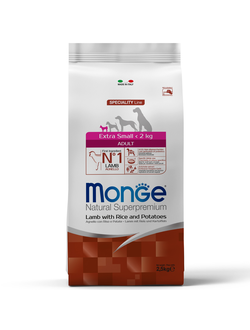 Корм Monge Extra Small для собак миниатюрных пород с ягнёнком 2,5 кг