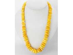 Бусы из белого крупного янтаря 06608