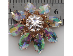 ПУГОВИЦЫ ДЕКОРАТИВНЫЕ СО СТРАЗАМИ Dolce&Gabbana, 31 мм. 50 шт. Р-0029. Цвет: хамелеон