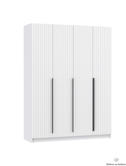 Брандо 67.16 (h2150) (4-х дв.) шкаф для одежды Белый МДФ