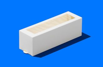 Коробка для 6 макарони с окном (белая), 180*55*55мм