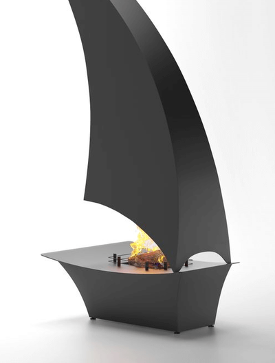 Современный подвесной камин ПАРУС