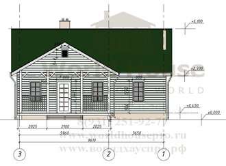 Проект каркасного дома с сауной №63