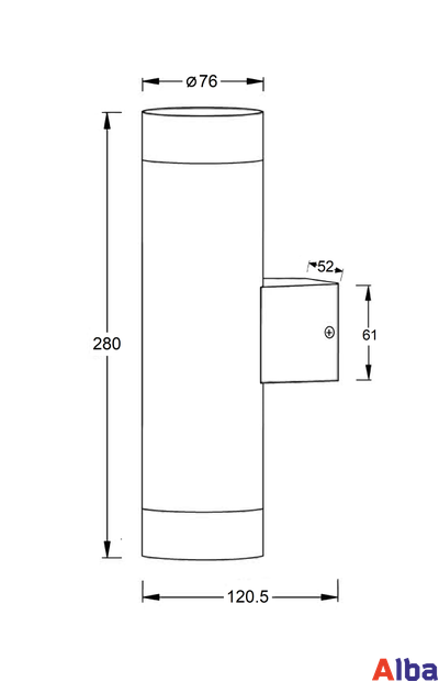 Светильник настенный садово-парковый Tube 5003-2 Gb черный с патиной