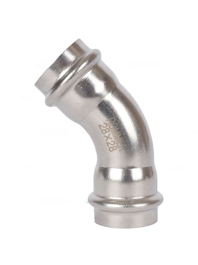 Угольник 45° ROMMER ВПр-ВПр, 35, из нержавеющей стали прессовой