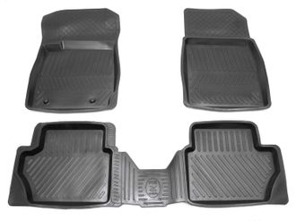 Коврик салонный резиновый (черный) для Ford Fiesta (08-15)  (Борт 4см)