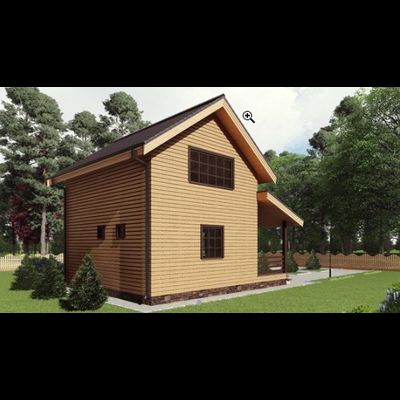 Двухэтажный каркасный дом с двумя спальнями 85м² (SK65)