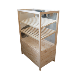 Элегантная витрина с деревянным каркасом для кондитерских изделий