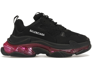 BALENCIAGA SSS ネオンピンク　クリアソール 黒 Кроссовки Balenciaga Triple S Clear Sole Neon Pink in Black купить