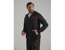 Черный спортивный костюм мужской,  15SKM-1584 , из плащевки