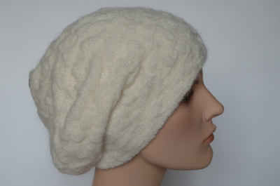 Итальянский вязаный белый берет Визио 6993