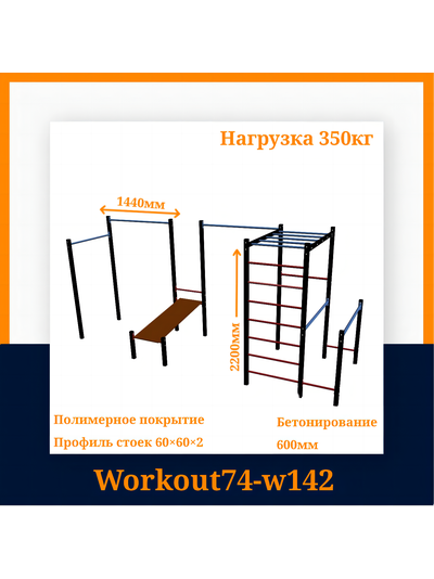 Спортивная площадка Workout W142