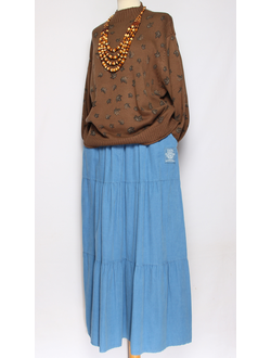 ДЖЕМПЕР ХЛОПОК "СТОЙКА МЕЛКИЕ ЛИСТИКИ" кофе до р.54