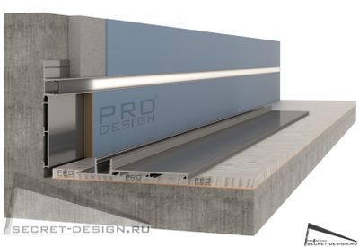 СКРЫТЫЙ ПЛИНТУС PRO DESIGN COMBO 603 - НЕ АНОДИРОВАННЫЙ