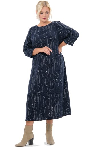 Платье полуприлегающего силуэта из плотного джерси &quot;ПАУЛА&quot; арт.  2940605 (цвет темно-синий) Размеры 50-80
