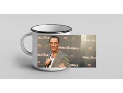 Кружка металлическая эмалированная Jean-Claude Van Damme, Жан-Клод Ван Дамм №1