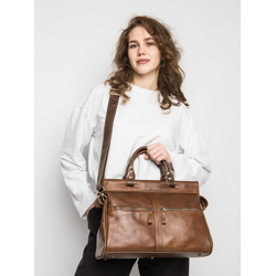 Кожаный саквояж Monvalle Premium brown (арт. 4046-63)