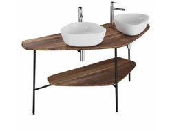 Столешница под 2 раковины Vitra Plural, 160 см, массив, цвет темный дуб, 64043