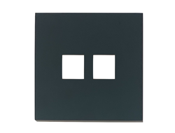 Лицевая панель для двойной информационной розетки, черный сатин Rikett - 35442 MB