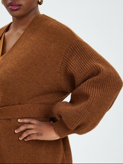 Вязаный кардиган с манжетами-резинкой