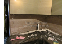 Укладка керамогранита 60*60 на фартук без швов