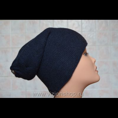 Шапка синяя вязаная для женщин Vizio Визио Италия 5887