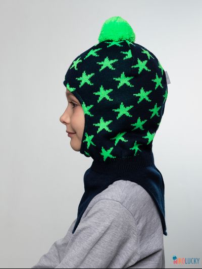 Шапка-шлем 20202-08, цвет темно-синий, салатовый, р. 48-50