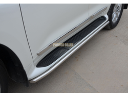 Защита штатного порога труба сбоку d42 для Toyota Land Cruiser 200 Executive Lounge (2018-...)