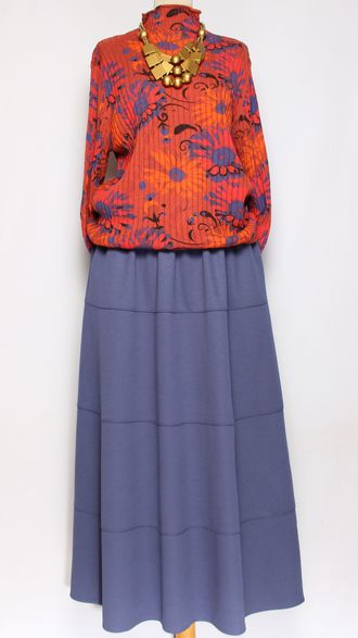 Джемпер ХЛОПОК "Хохлома резинка" коралл до р.52