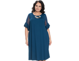 Женская одежда - Вечернее, нарядное платье трапециевидного силуэта арт. 5022 размеры 48-56 (цвет синий)