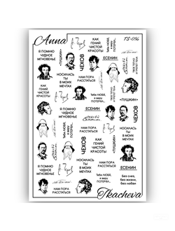 Слайдеры с надписями для ногтей TS-056