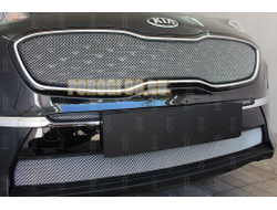 Защита радиатора KIA Sportage IV 2018- с датчиком ACC chrome низ