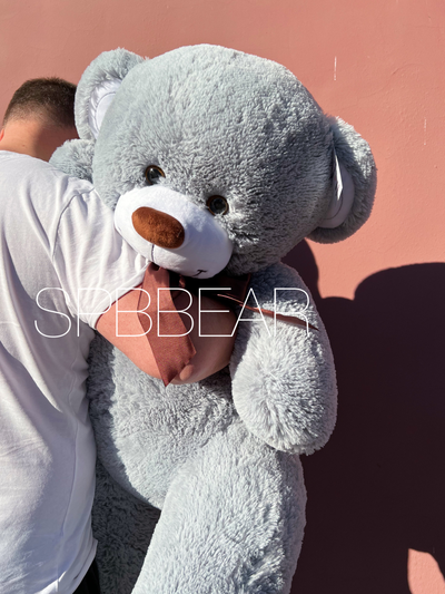 Большой плюшевый медведь 135 см серый Михель