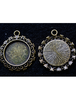 Основа-подвеска, 34х30 мм, для кабошона 20 мм