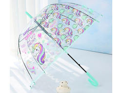 Детский зонт-трость Единорог, Цвет: Голубой, Розовый, Красный