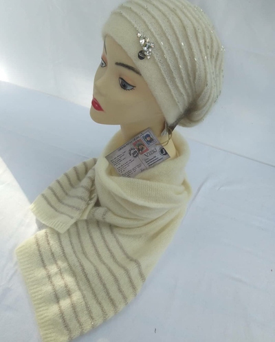 Итальянский вязаный шарф для женщин Vizio 6726 белый