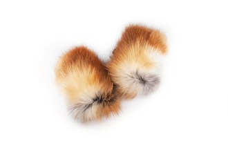 Митенки из меха рыжей лисы, ладонная часть из натуральной кожи или замши